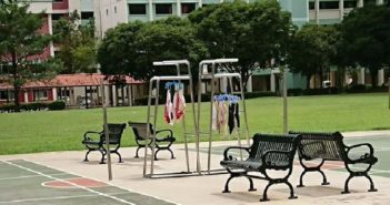 RESIDENT HANGING THEIR CLOTHES OVER IN THE BADMINTON COURT! ACCEPTABLE?
