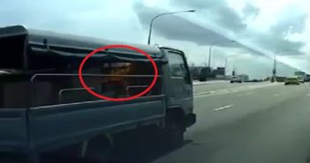 LORRY ON HIGHWAY CATCHES FIRE KUDOS TO DRIVER TO HELP ALERT HIM!