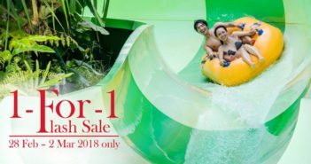 Buy 1 get 1 FREE Adventure Cove Waterpark tickets deal from 28 February to 2 March!